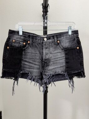 Free People, We The Free, Distressed Cut-Off Denim Shorts